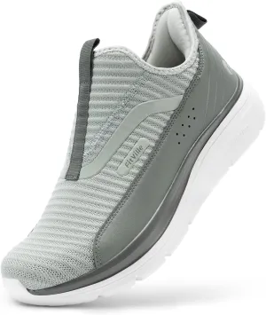 FitVille Men's Extra Wide Slip on Walking Shoes with Arch Support Men Slip on Sneakers for Foot Pain Relief-Stepease V2