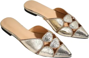 Floerns Women's Cut Out Closed Pointed Toe Backless Flat Mules Slip on Loafer Shoes