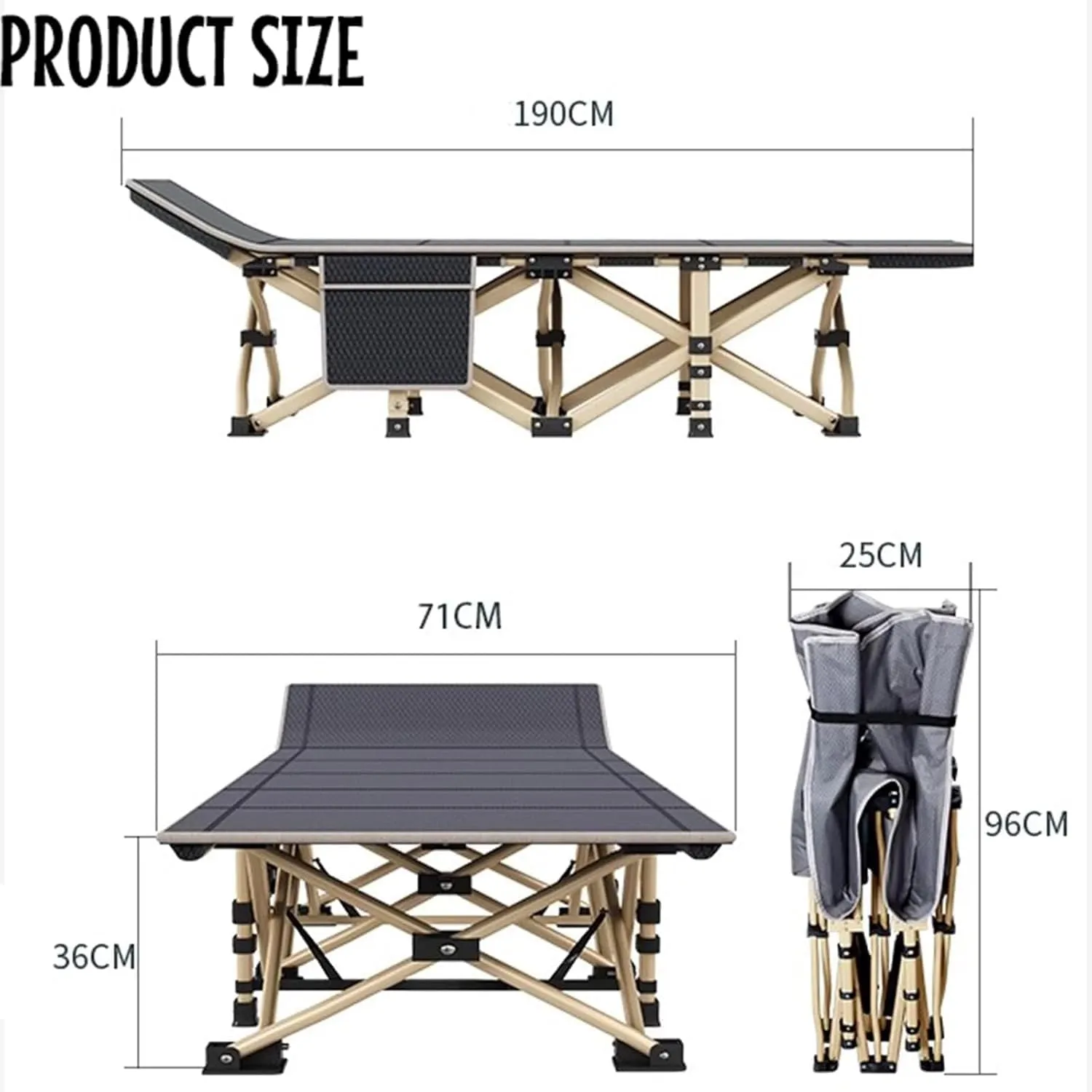 Folding Camping Cot for Adults 27.9" Extra Wide Portable Oxford Cloth Sleeping Bed Lightweight Outdoor Bed w/Carry Bag for Hiking, Backpack Travel, Home & Office