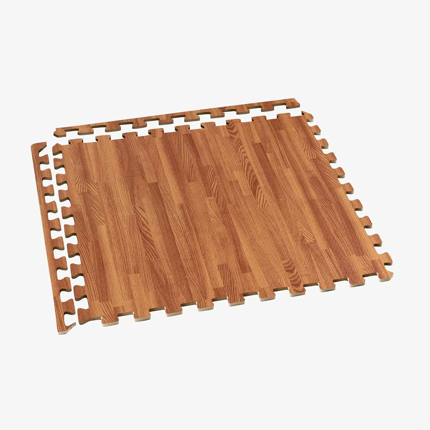 Forest Floor 3/8 Inch Thick Printed Foam Tiles, Premium Wood Grain Interlocking Foam Floor Mats, Anti-Fatigue Flooring – Stylish Flooring Solution