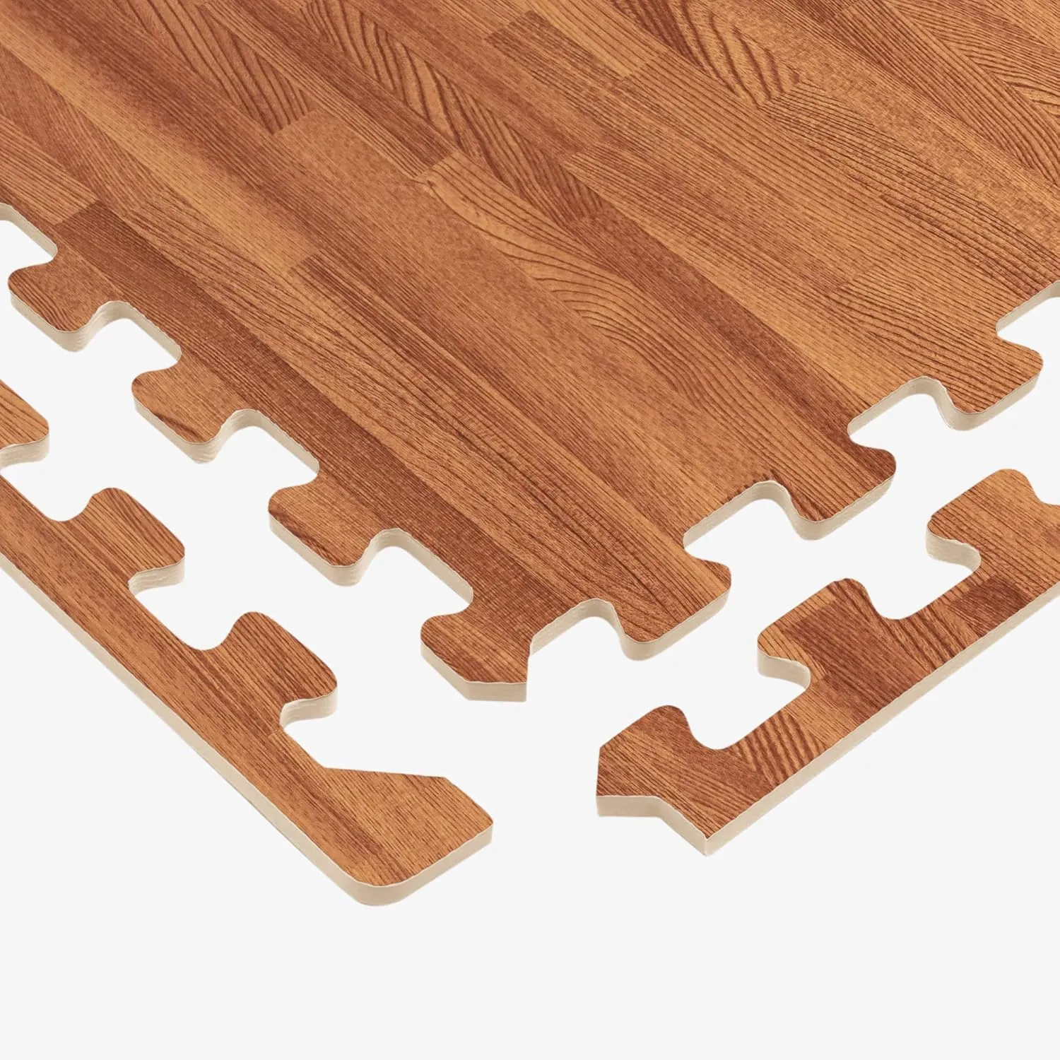 Forest Floor 3/8 Inch Thick Printed Foam Tiles, Premium Wood Grain Interlocking Foam Floor Mats, Anti-Fatigue Flooring – Stylish Flooring Solution