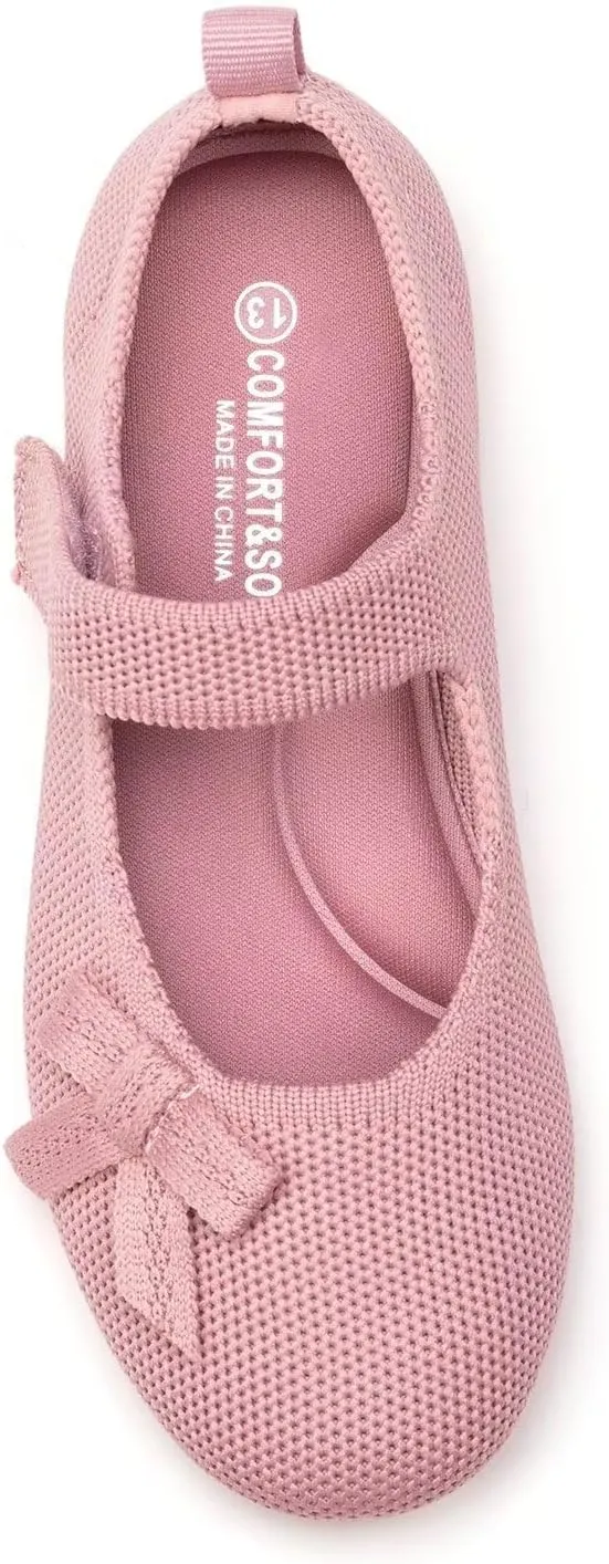 Frank Mully Girls Dress Shoes Mary Janes Girl Flats Slip on Ballet Flat Party School Shoes with Bow Toddler/Little Kid/Big Kid