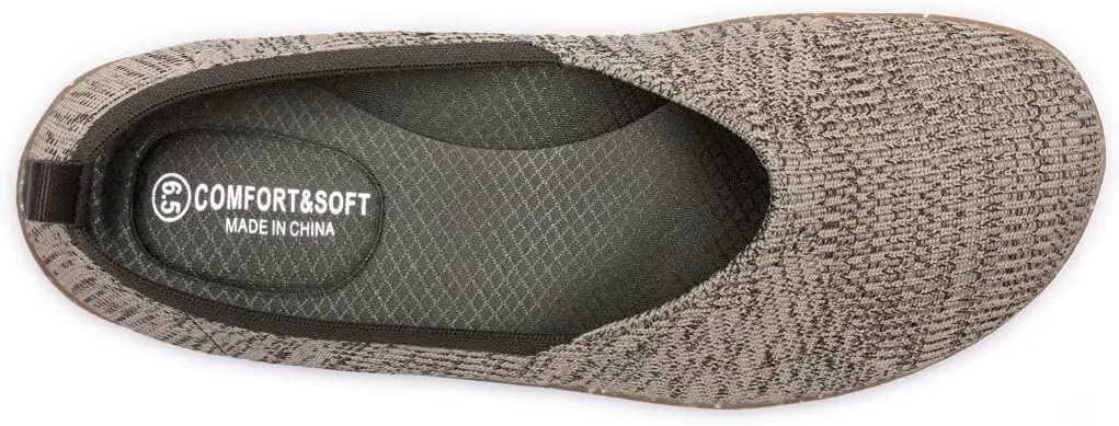 Frank Mully Womens Flat Shoes Wide Toe Box Knitted Flats Comfort Wide Width Walking Flats