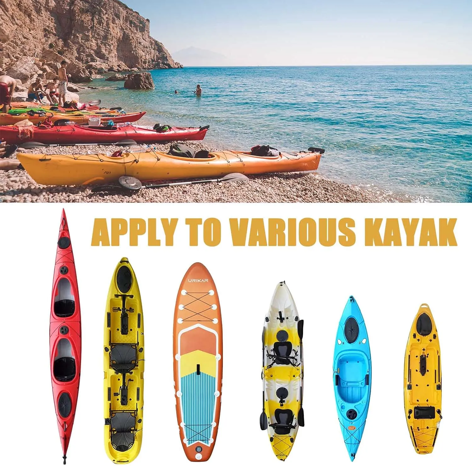 Frelaxy 420D Kayak Cover, Heavy Duty Waterproof UV Resistant Kayak Covers for Outdoor Storage, Ultra Strong Canoe Storage Dust Cover, Great for Indoor & Outdoor 9.8-13.5ft
