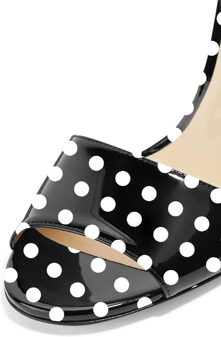FSJ Women Casual Peep Toe Mule Sandals Stiletto High Heels Party Evening Shoe Size 4-15 M US
