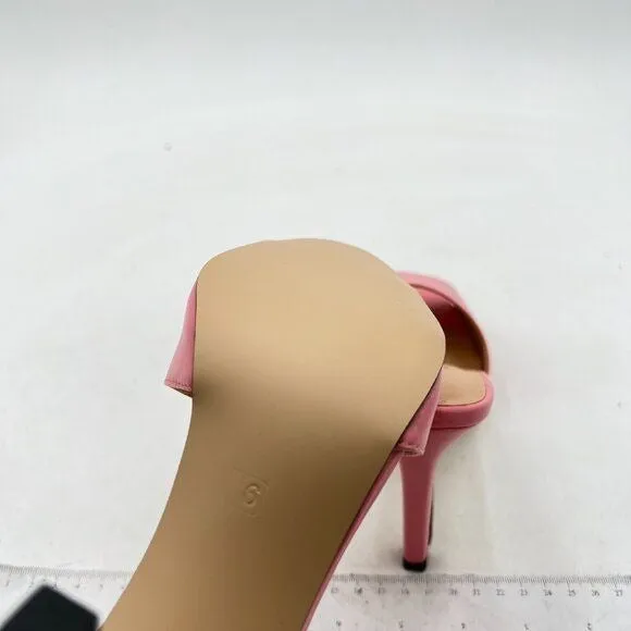 FSJ Women Casual Peep Toe Mule Sandals Stiletto High Heels Party Evening Shoe