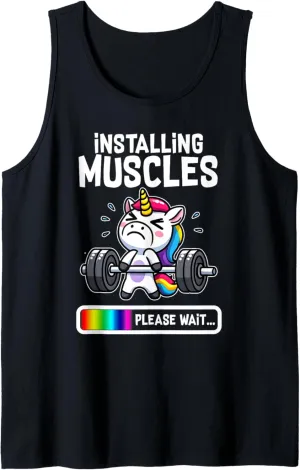Funny Cute Unicorn Workout Gym Fitness Weightlifting Gift Tank Top