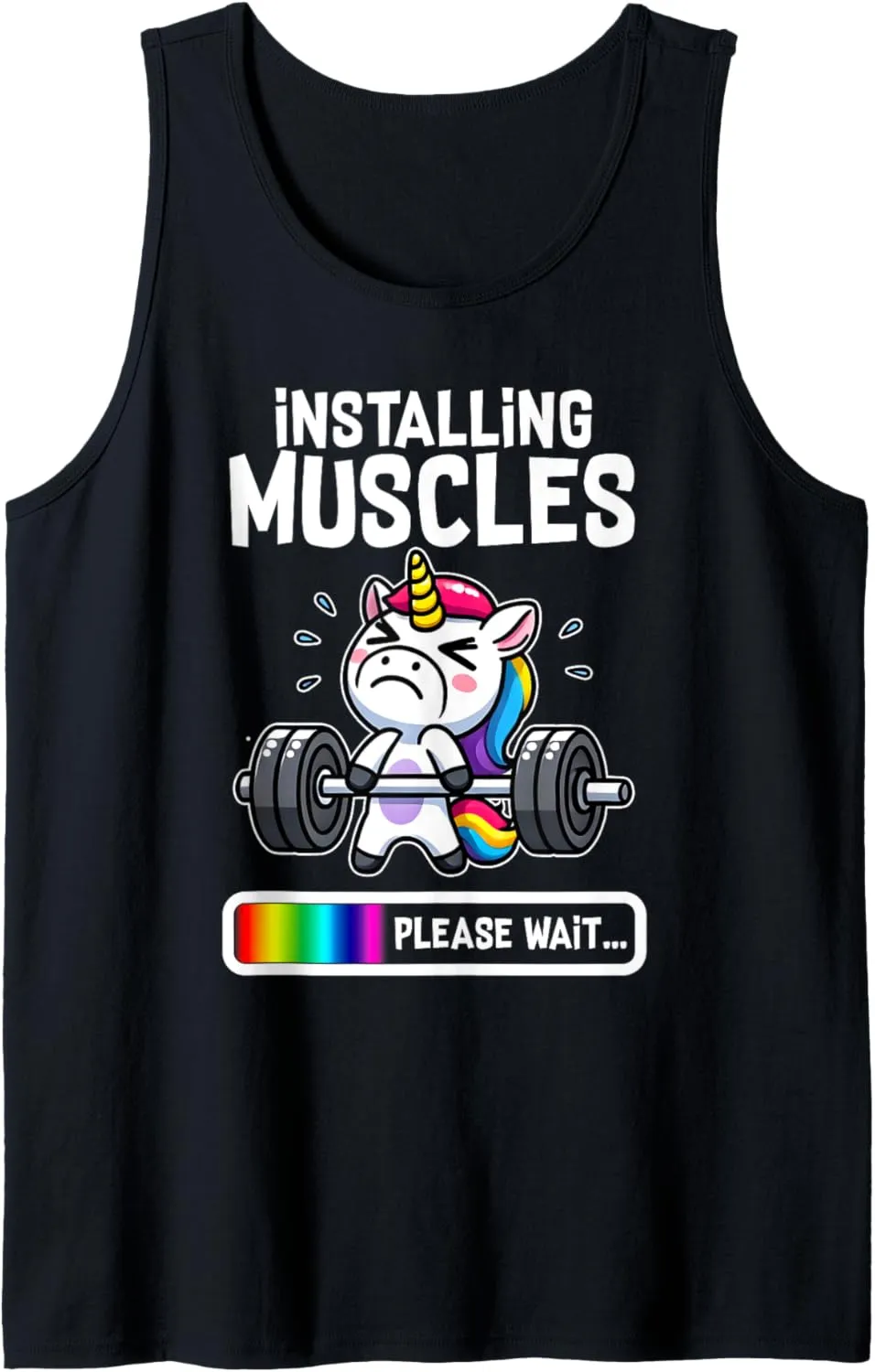 Funny Cute Unicorn Workout Gym Fitness Weightlifting Gift Tank Top