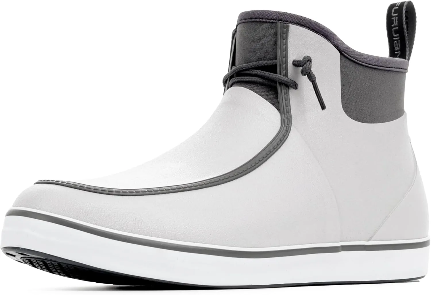 Furuian Deck Boots for Men Waterproof Rain Boots Durable Rubber Boots Comfortable Fishing Loafers Slip On Moc Toe Boots Non Slip Boat Shoes for Fishing, Gardening, Daily, Working, Sailing