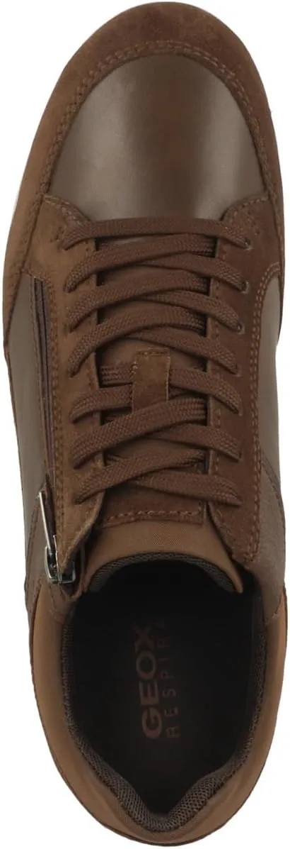 Geox Men's Suede and Waxed Leather Low Top Trainer