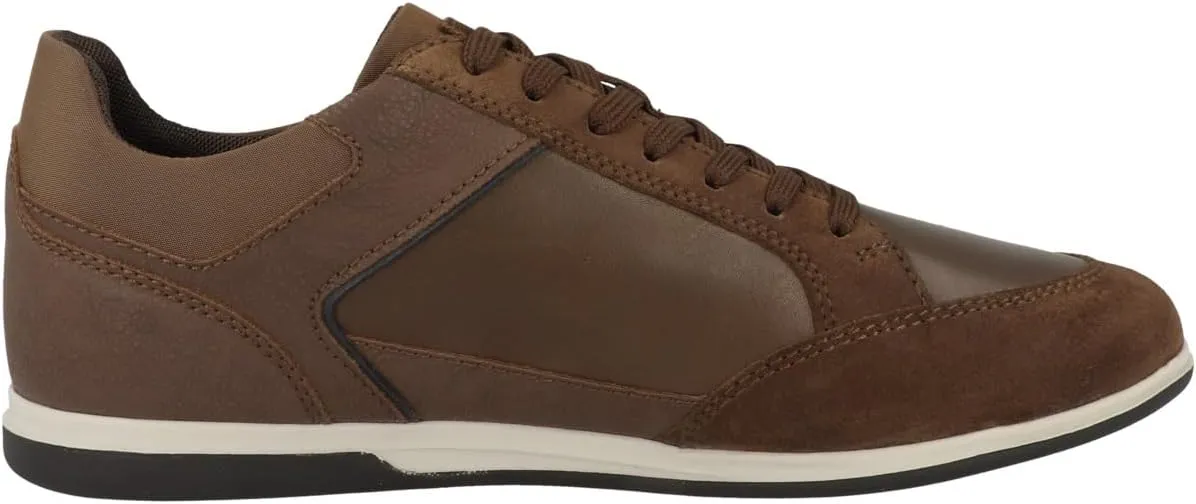 Geox Men's Suede and Waxed Leather Low Top Trainer