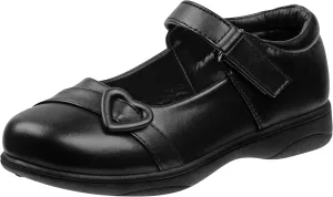 Girl's Mary Jane School Uniform Shoes (Toddler/Little Girl/Big Girl), Size 5 Big Kid, Black/Hearts