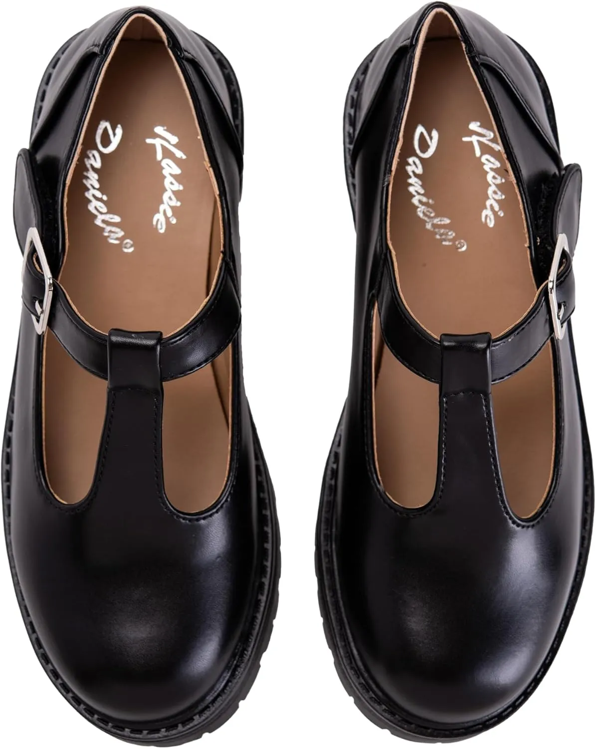 Girls Mary Jane Shoes Oxford Dress Heels Round Toe T-Strap Platform Chunky Low Heel Pumps Lily-2 ~