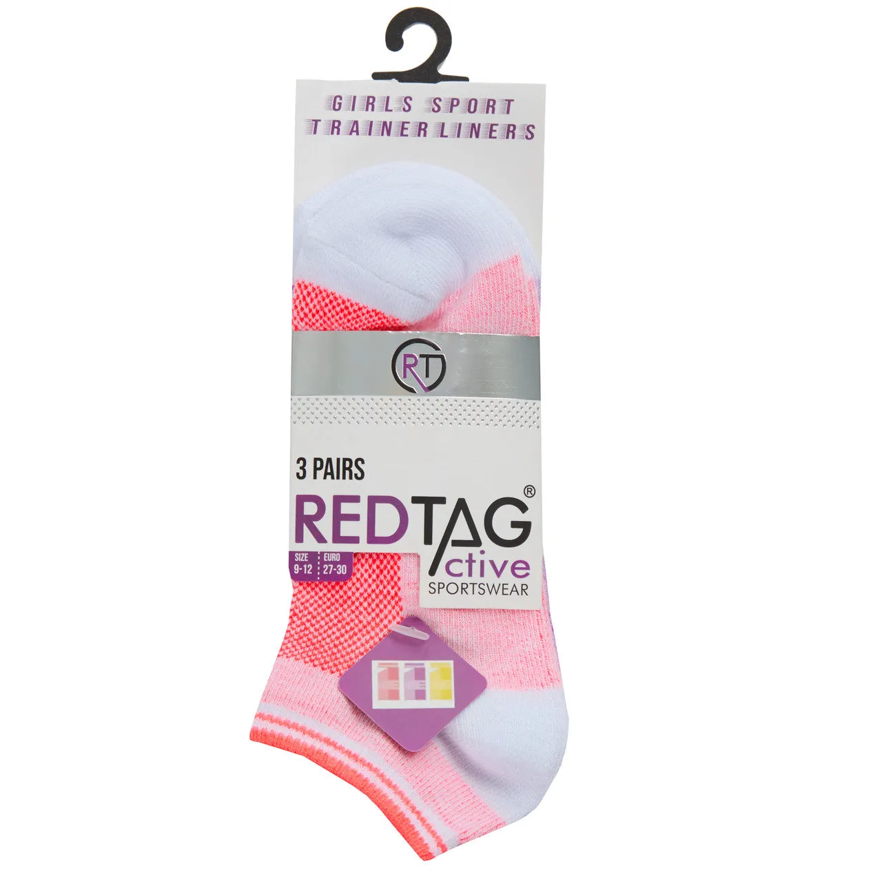 Girls Trainer Liner Socks Assorted 3 Pairs