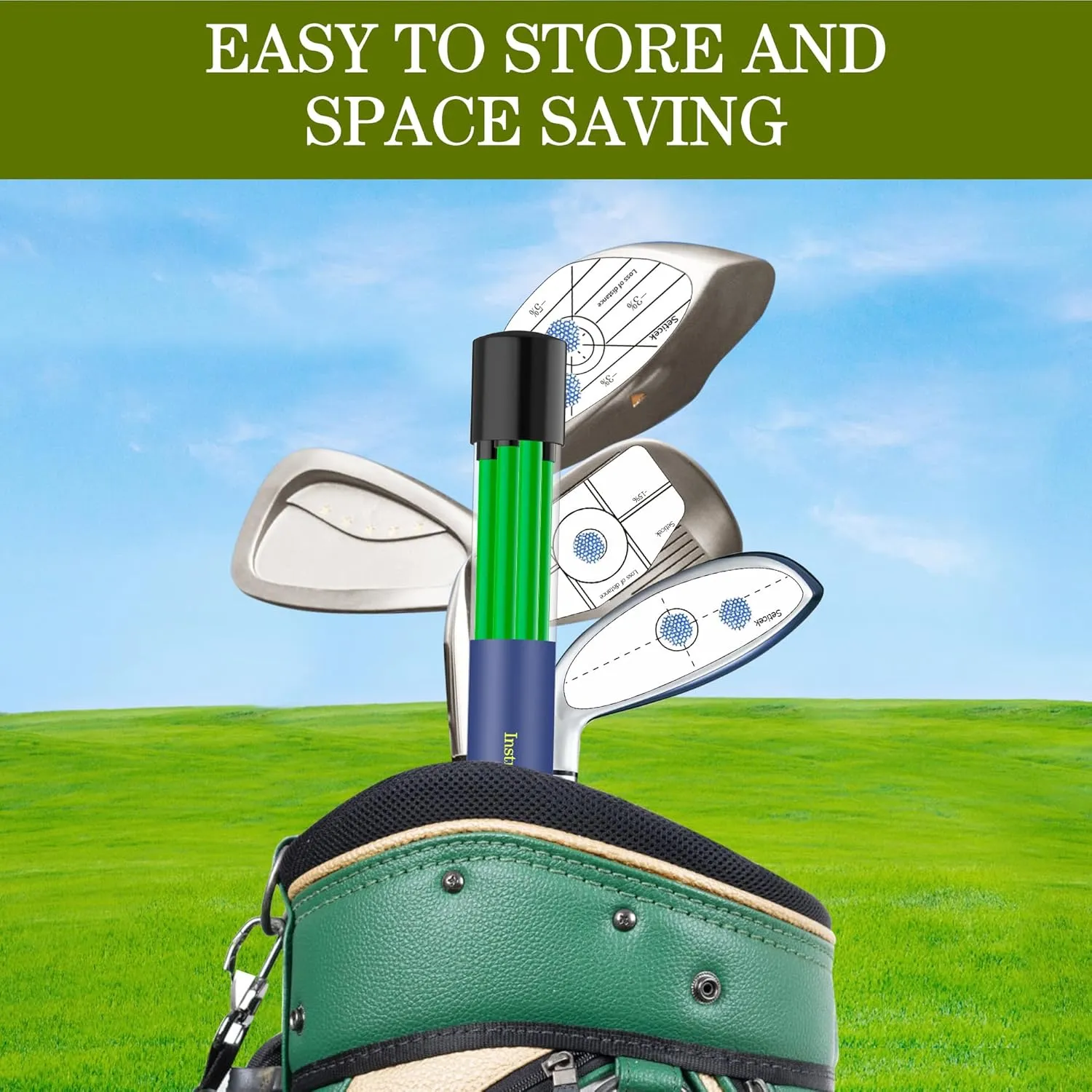 Golf Alignment Sticks 2 Pack,Upgraded 48" Collapsible Alignment Stick Golf Training Aid for Aiming, Putting, Swing Trainer, Golf Training Sticks with Clear Tube Case