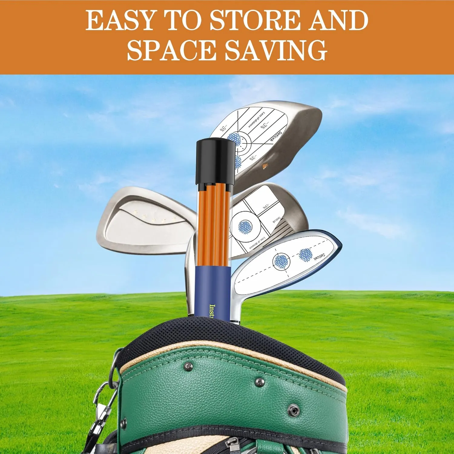 Golf Alignment Sticks 2 Pack,Upgraded 48" Collapsible Alignment Stick Golf Training Aid for Aiming, Putting, Swing Trainer, Golf Training Sticks with Clear Tube Case