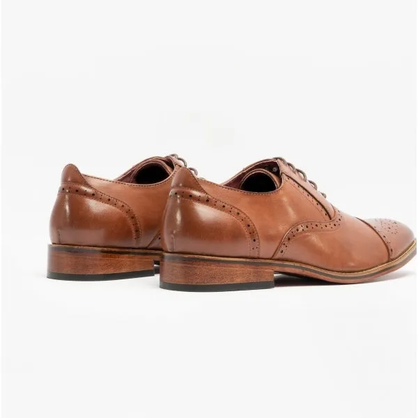 Goor FRANCIS Mens Oxford Lace Up Shoes Brown
