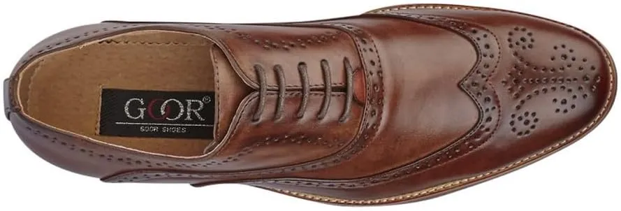 Goor Mens 5 Eye Wing Capped Oxford Brogues