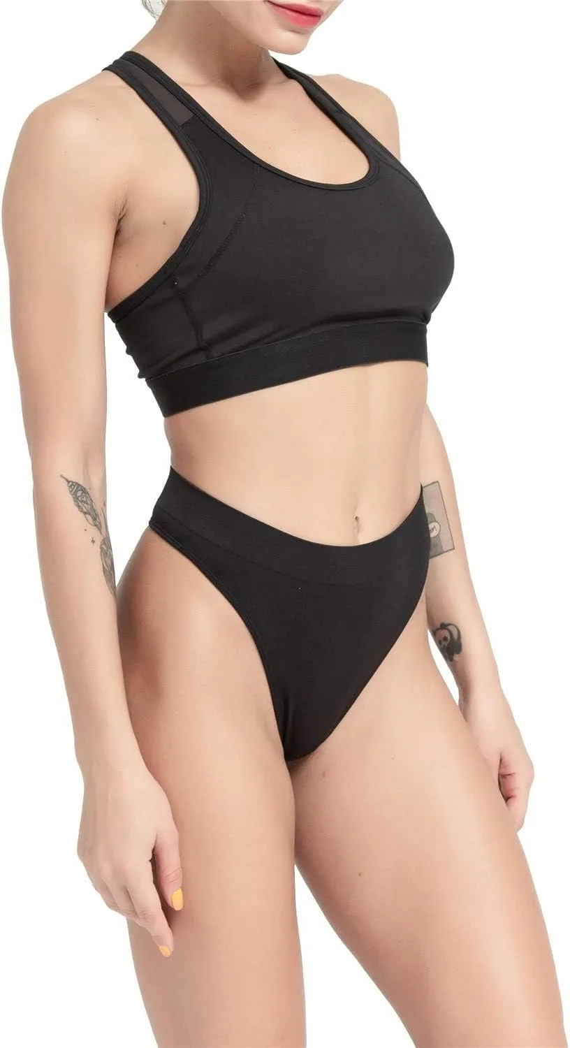 GRANKEE Women's Breathable Seamless Thong Panties No Show Underwear Pack