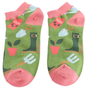 Green Garden Trainer Socks