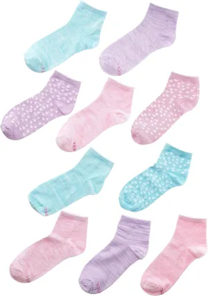 Hanes girls Comfortsoft Ankle Socks, Soft Stretch Socks for Girls, Assorted, 10-pair Pack