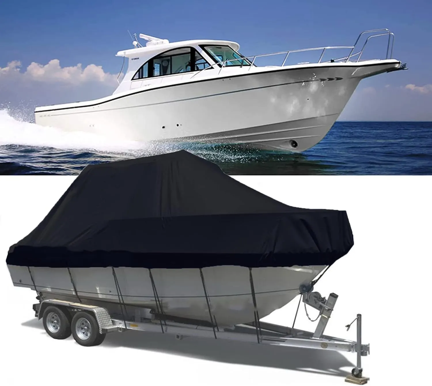 Heavy Boat Cover, 420d Dust-Proof Anti-Uv Thick Oxford Cloth Towable Boat Cover Used for Winter Outdoor Protection Color Can Be Customized