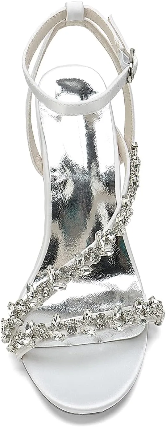 Heeled Sandals High Heels for Women Sexy Stiletto Heel Pumps Peep Toe Slingback Bride Shoes for Wedding Bridal Dress Shoes Bridesmaids