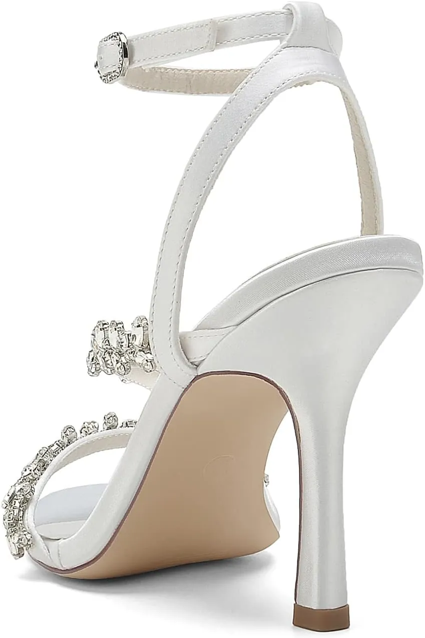 Heeled Sandals High Heels for Women Sexy Stiletto Heel Pumps Peep Toe Slingback Bride Shoes for Wedding Bridal Dress Shoes Bridesmaids