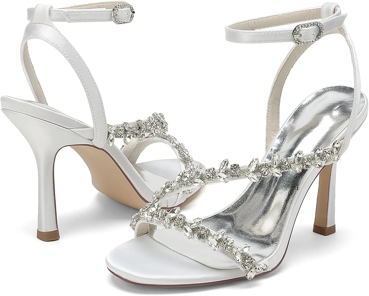 Heeled Sandals High Heels for Women Sexy Stiletto Heel Pumps Peep Toe Slingback Bride Shoes for Wedding Bridal Dress Shoes Bridesmaids