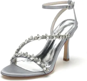 Heeled Sandals High Heels for Women Sexy Stiletto Heel Pumps Peep Toe Slingback Bride Shoes for Wedding Bridal Dress Shoes Bridesmaids