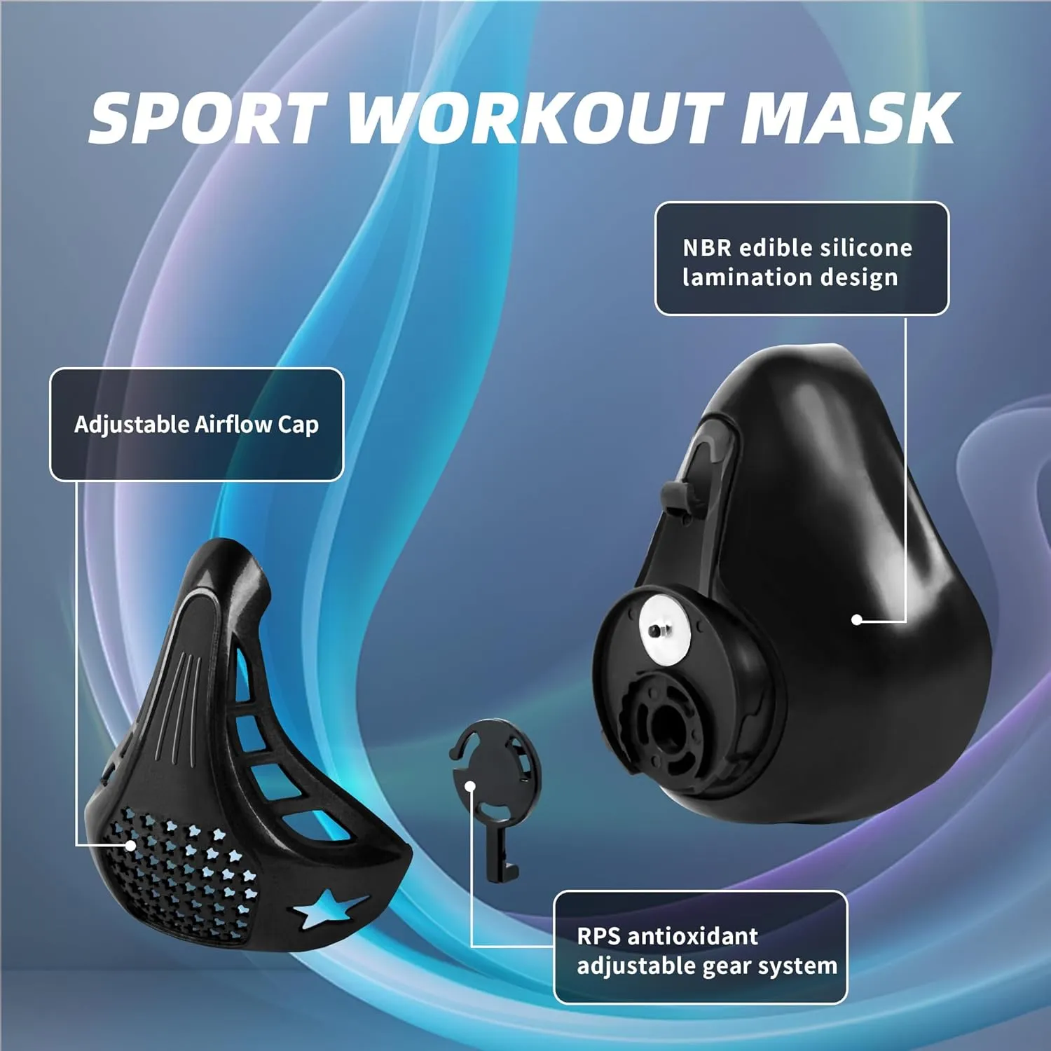 High Altitude Mask,Workout Training Mask，Training Mask- Suitable for Gym, Cardio, Fitness, Running, Endurance and HIIT Training