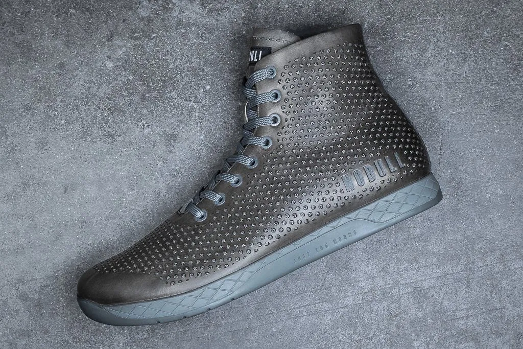 HIGH-TOP NORDIC GREY LEATHER TRAINER (WOMEN'S)