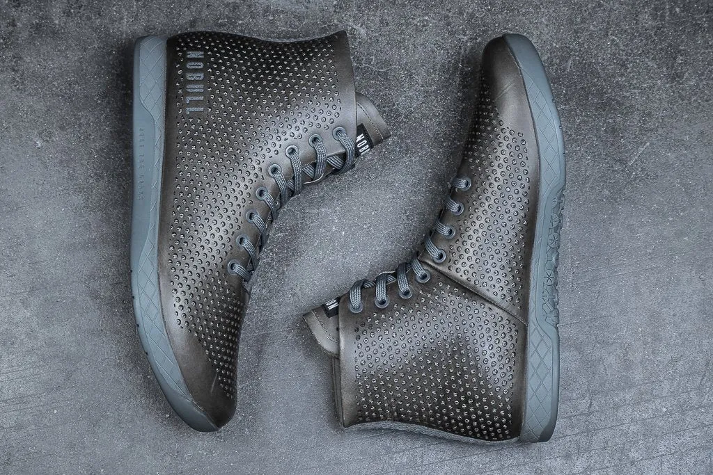 HIGH-TOP NORDIC GREY LEATHER TRAINER (WOMEN'S)
