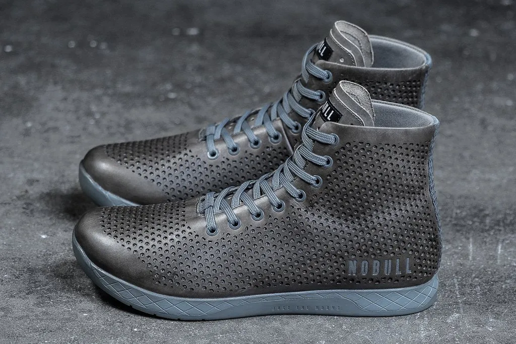 HIGH-TOP NORDIC GREY LEATHER TRAINER (WOMEN'S)