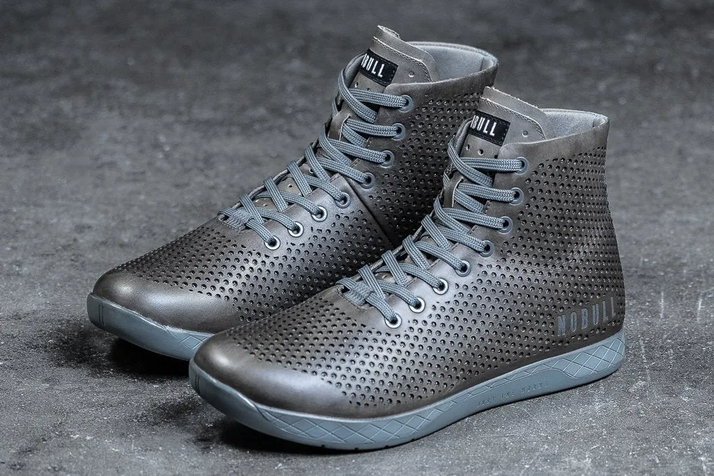 HIGH-TOP NORDIC GREY LEATHER TRAINER (WOMEN'S)