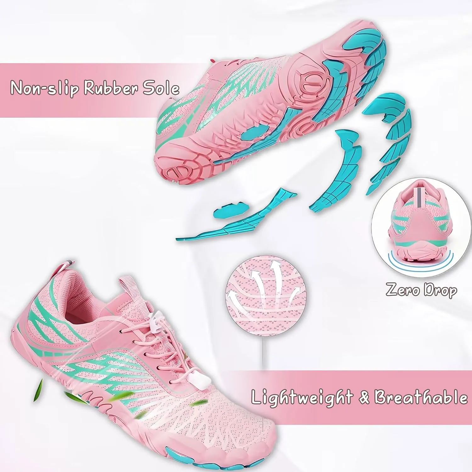 Hiking Barefoot Shoes,Wide Toe Water Shoes,Running Boots Sneakers,Athletic Footwear Trainer for Men/Women Unisex
