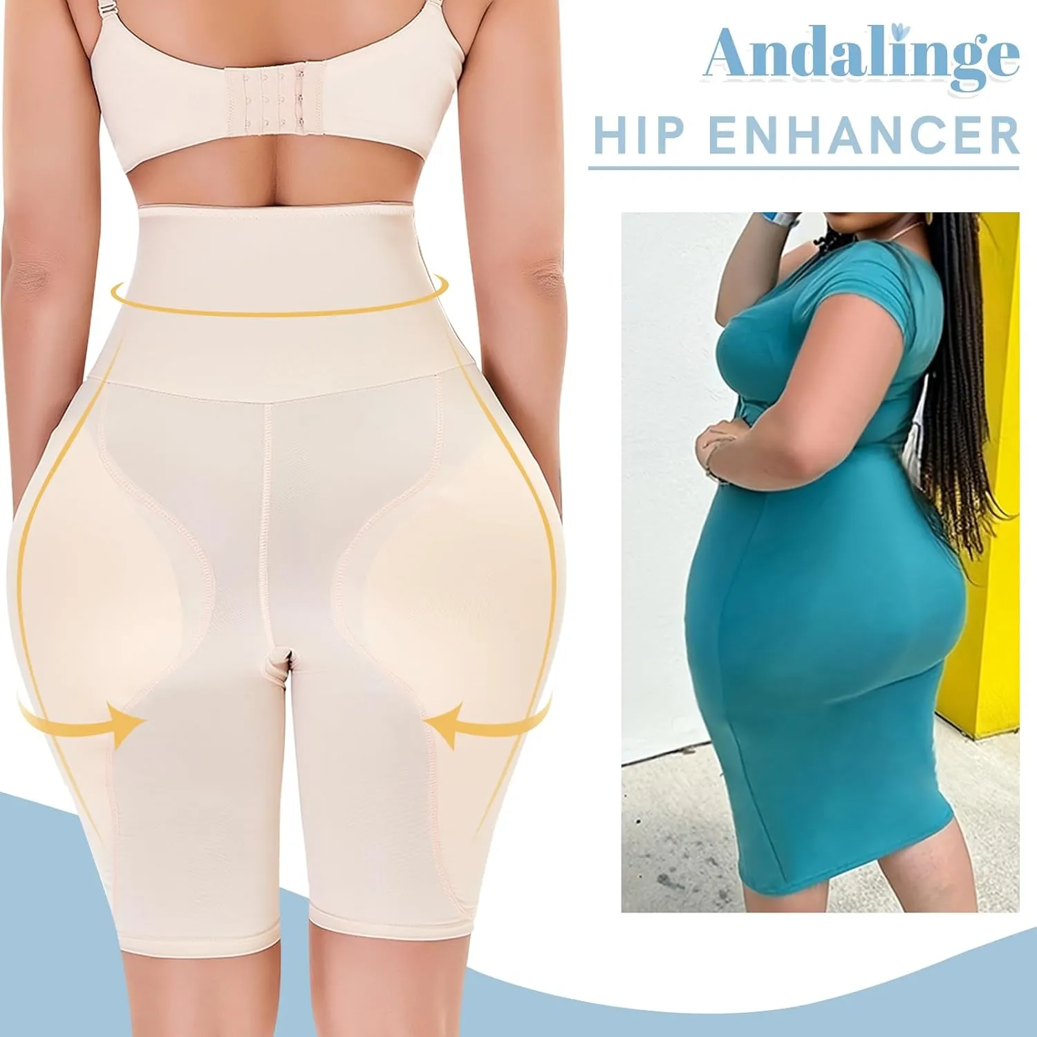 Hip Pads for Women Shapewear Butt Lifter Shaper with Butt Pads Hip Padded Shapewear Enhancer to Make Butt Bigger