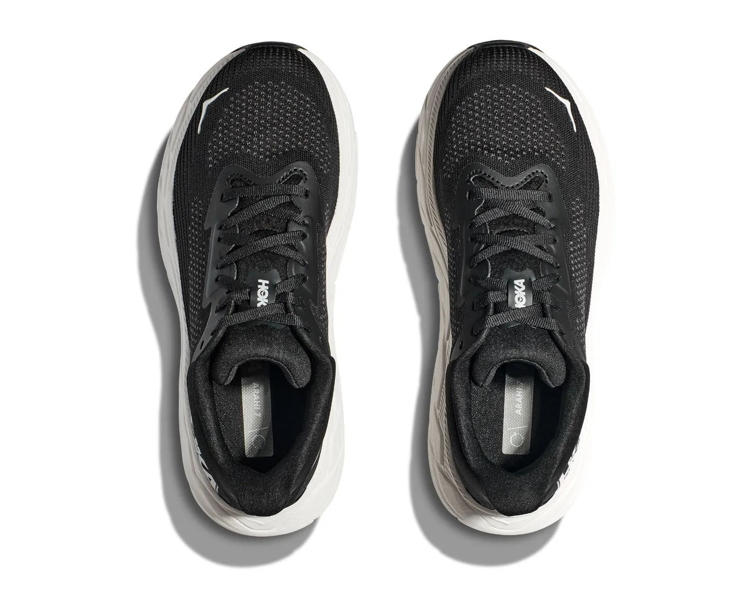 Hoka Black/White Arahi 7 Men's Wide Width Running Shoes 1147870-BWHT