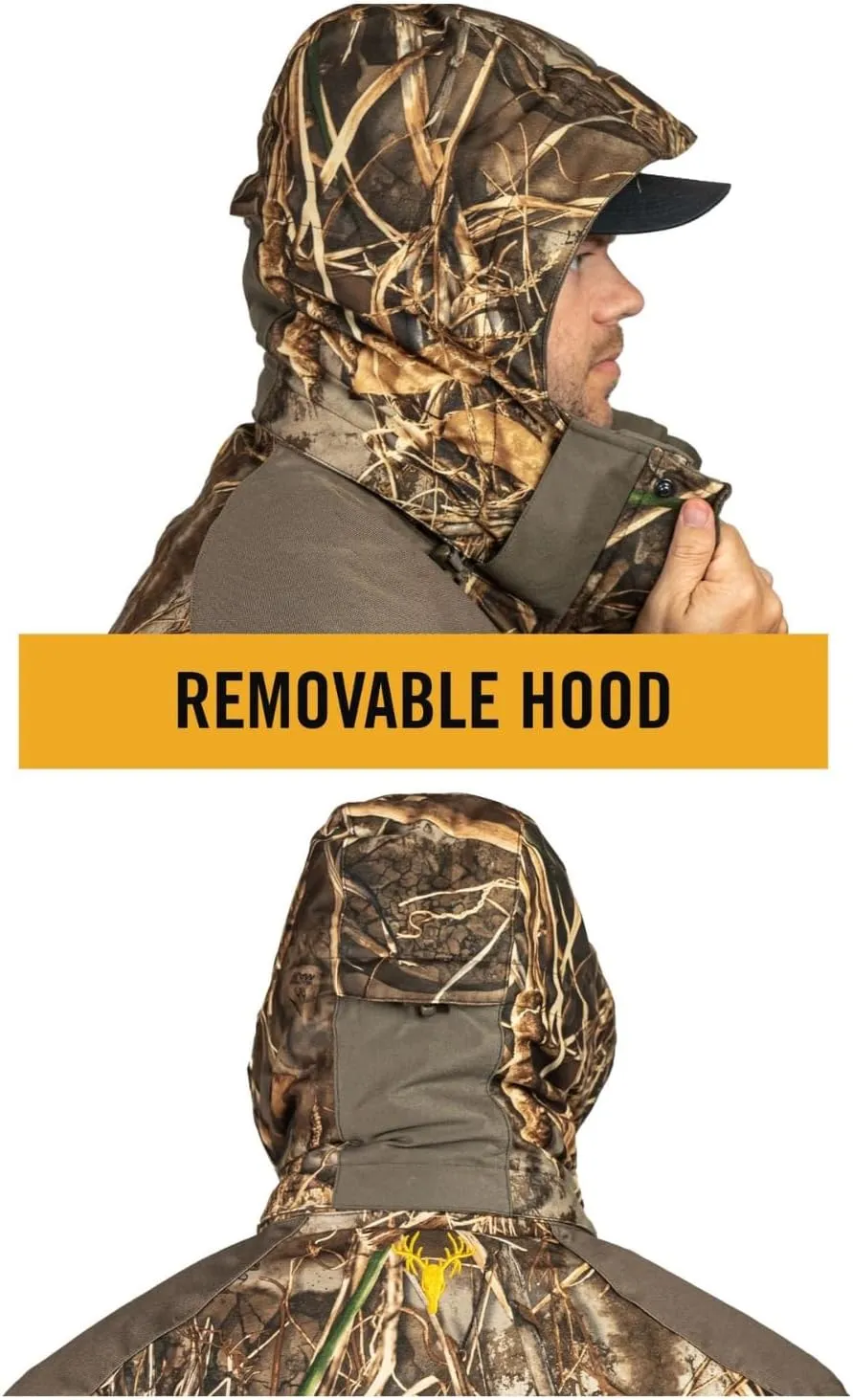 HOT SHOT Men’s 3-in-1 Insulated Camo Hunting Parka, Waterproof Jacket, Versatile Camouflage Hunting Clothes for Men