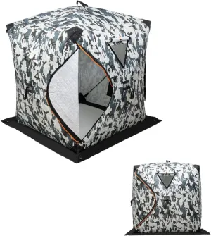 Ice Fishing Tent, 1-2 People Portable Fishing Shelter, Square Privacy Tent with Ventilation Hole, Thermal Ice Fishing Tent, for Camping, Fishing, Surfing, Outdoor Adventure, Field Trips (Camouflage)