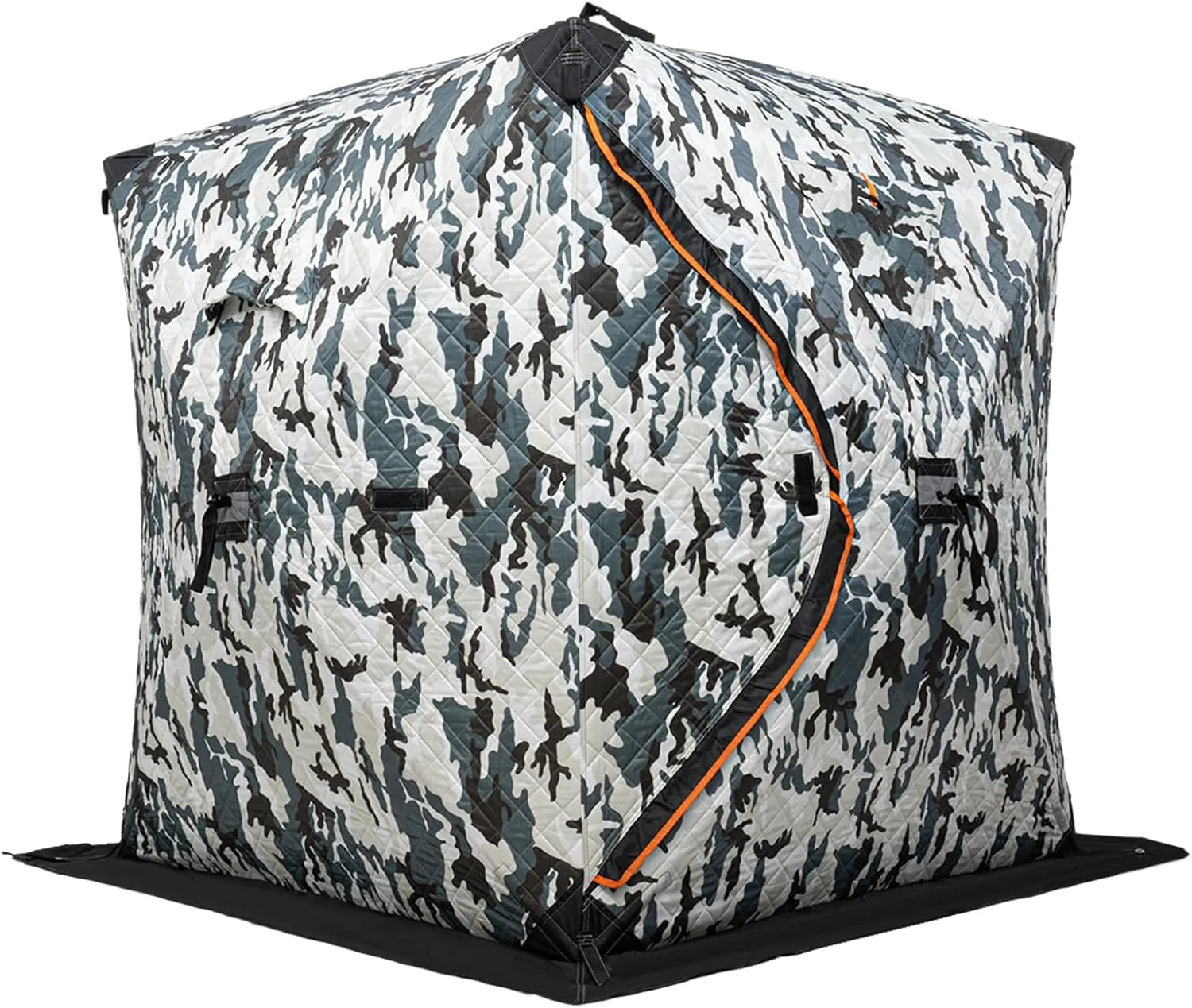 Ice Fishing Tent, 2-Person 57x57x65in Pop-Up, Camouflage 210D Oxford, Windproof with Ice Anchors for Winter Fishing
