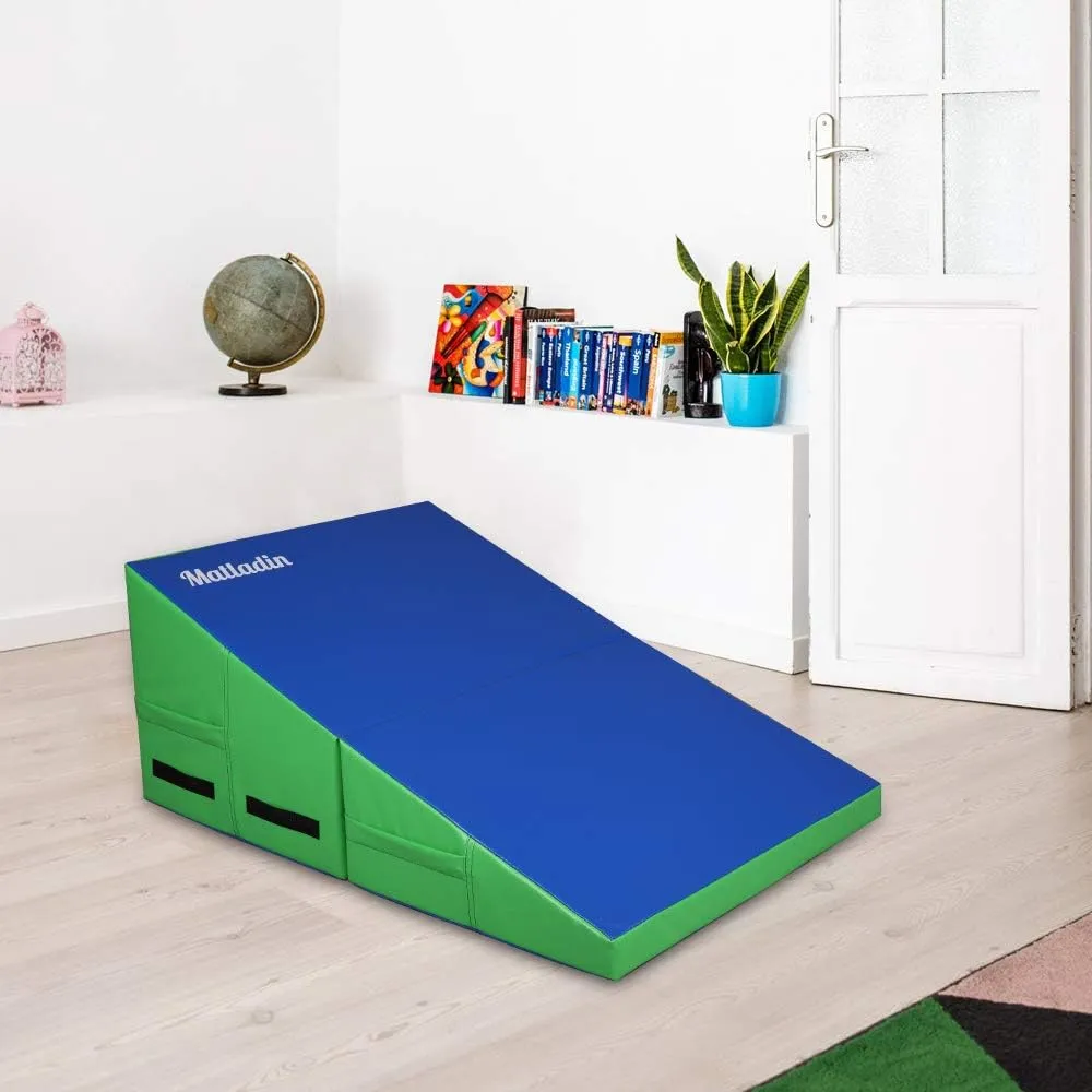 Incline Gymnastics Wedge Mat, Folding Gymnastics Mat for Kids Girls Home Training Exercise
