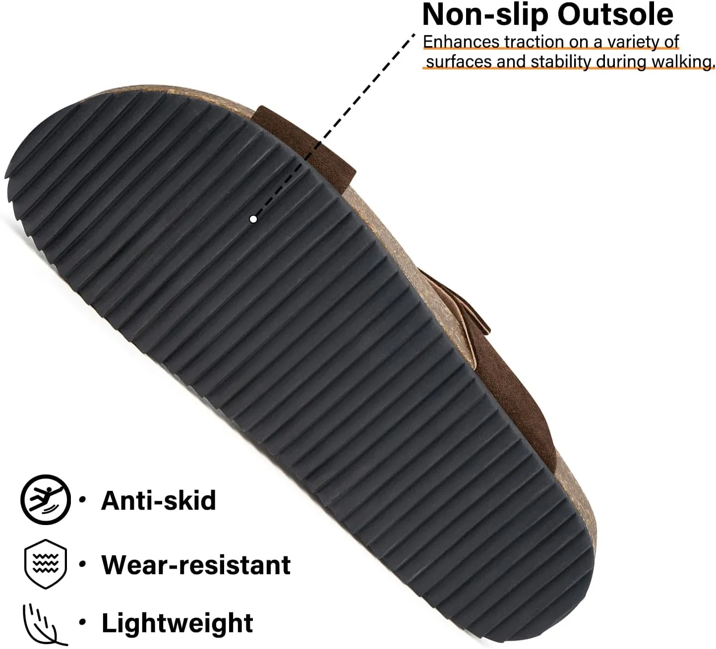 Intini Women's Cork Footbed Sandals with Arch Support Suede Leather Flat Slides Sandals Comfort Open Toe Slip On Shoes for Outdoor Summer Adjustable Buckle & Crisscross Band