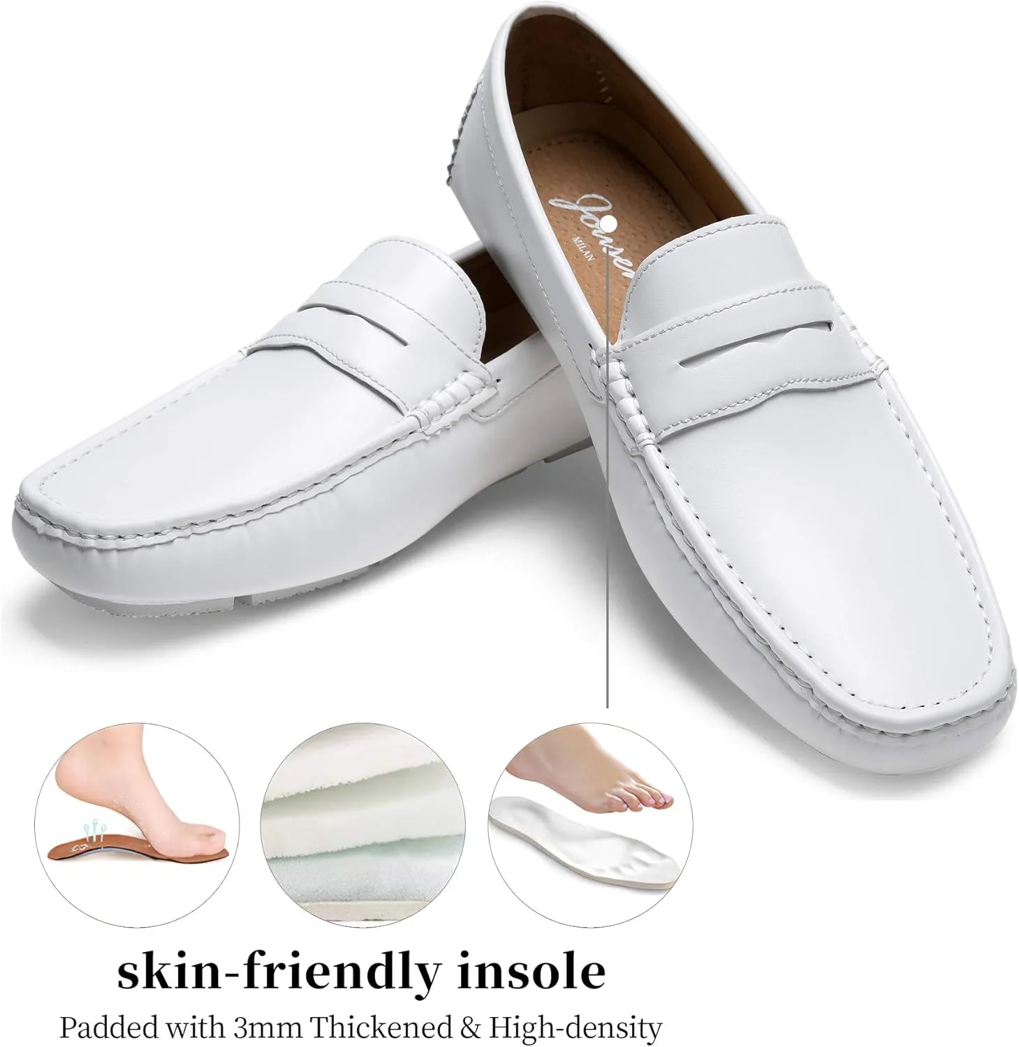 Jousen Men's Loafers Casual Slip On Shoes Soft Penny Loafers for Men Lightweight Driving Boat Shoes