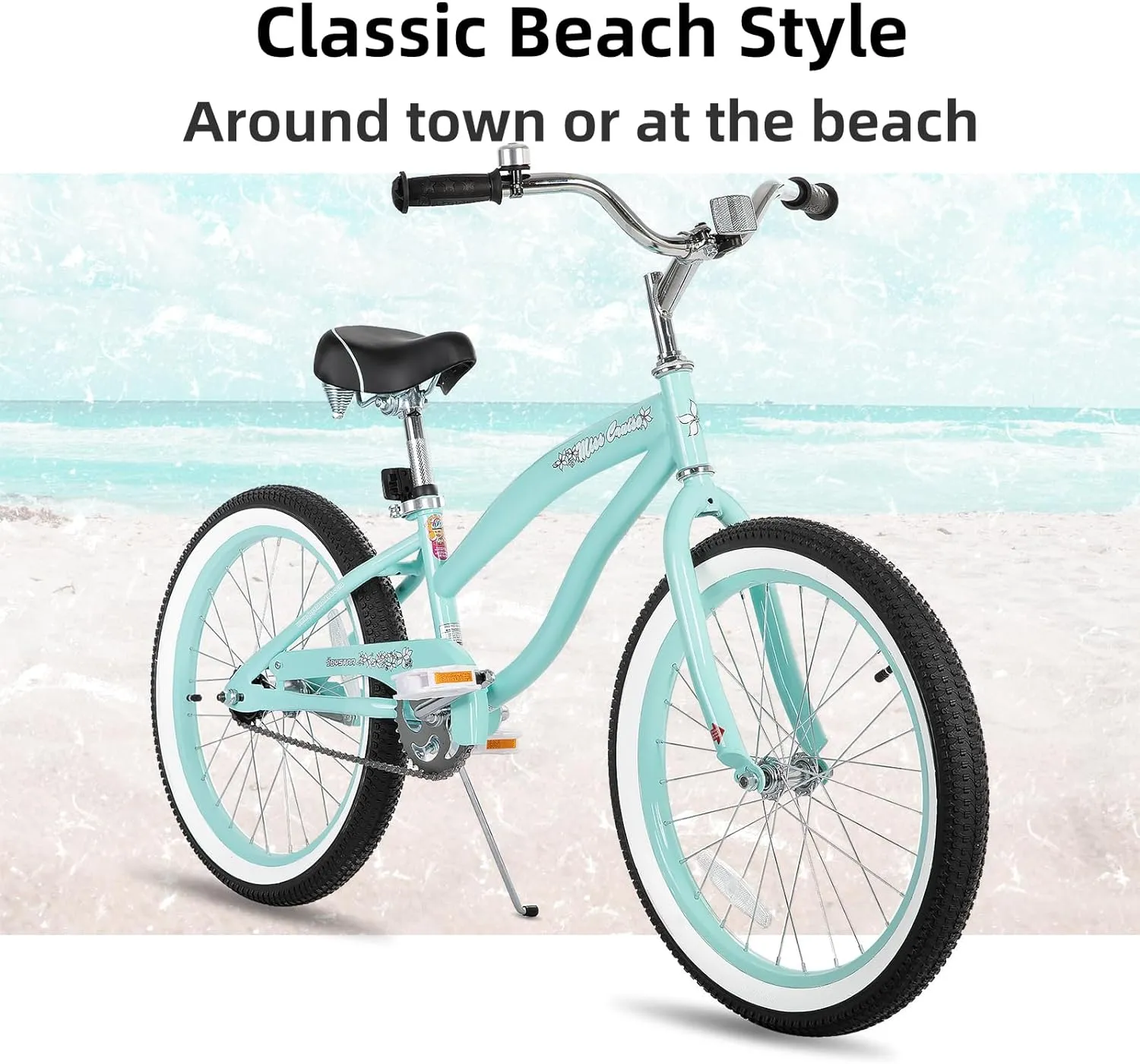 JOYSTAR 20" 24" 26" Beach Cruiser Bike for Girls, Boys, Mens and Womens, Single Speed Kids Cruiser Bikes with Coaster Brake, Multiple Colors