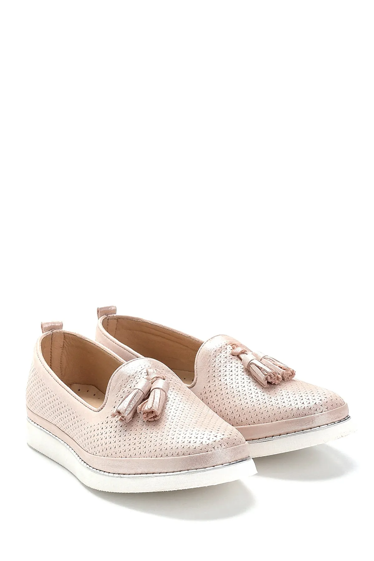 Kadın Deri Sim Detaylı Loafer