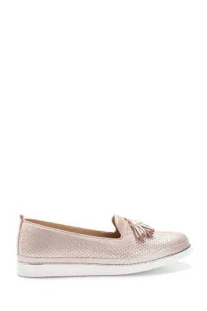 Kadın Deri Sim Detaylı Loafer