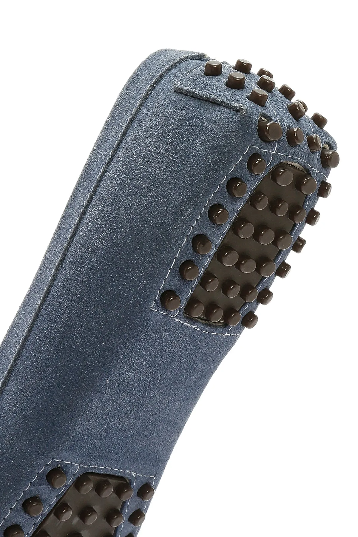 Kadın Mavi Püsküllü Süet Deri Loafer