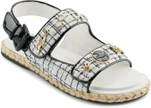 KARL LAGERFELD Women's Cushioned Insole Everyday Charlay-Ankle Strappy Sandal Flat