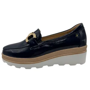 Kate Appleby Navy Patent Wedge Loafers
